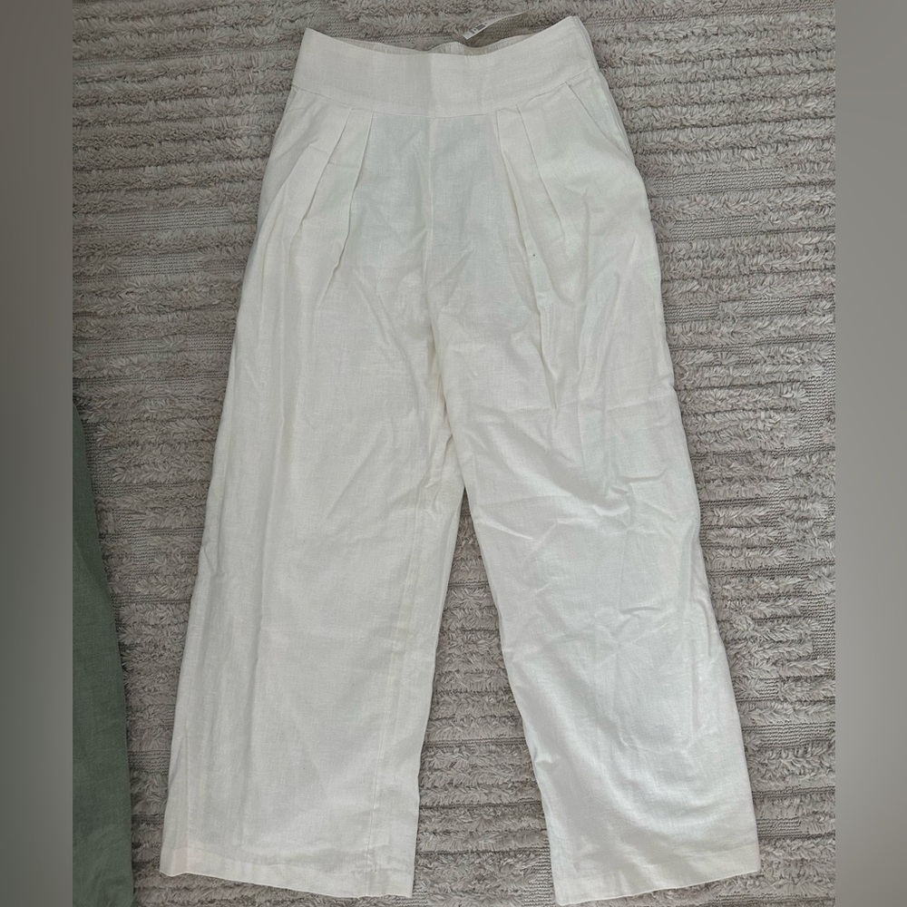 Wide leg linen pants